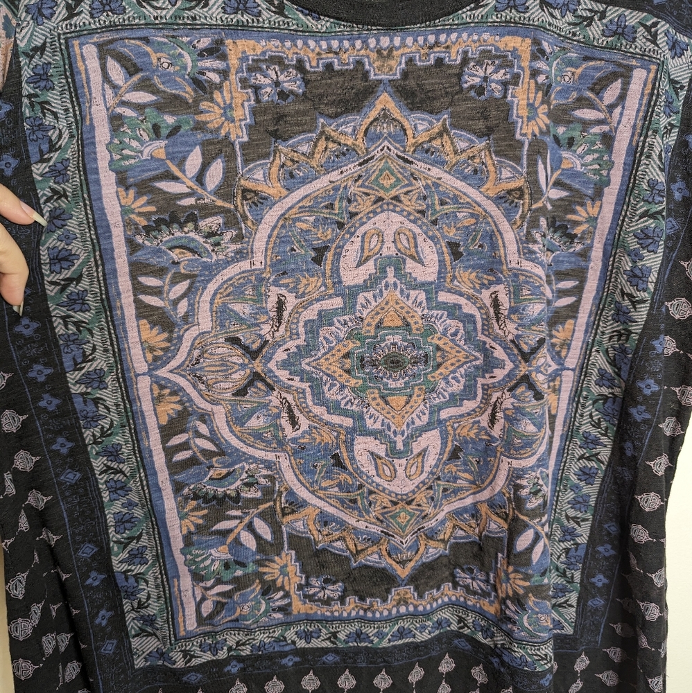 Lucky Brand Black and Purple Short Sleeve Tee - Picture 3 of 5